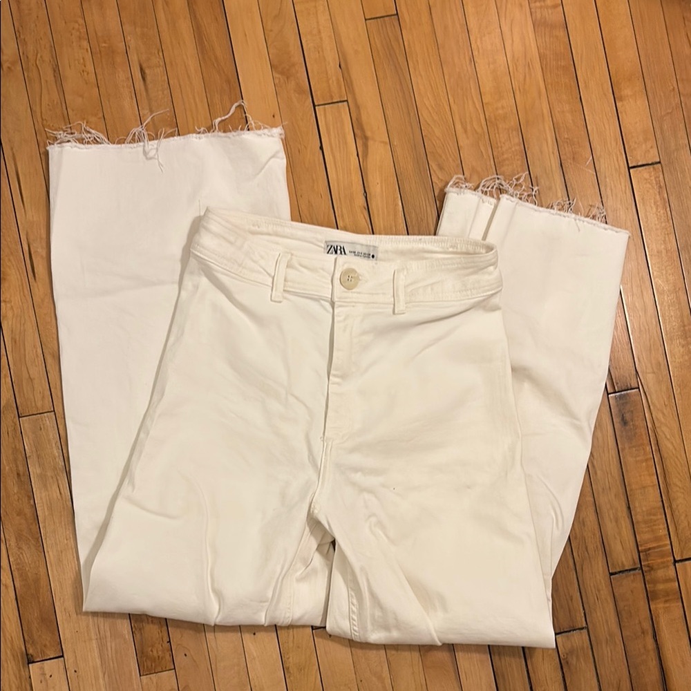 Zara Women's White Sailor Jeans
